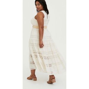 Torrid Ivory Lace Tiered Maxi Dress New